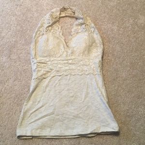 Lace detailed halter tops