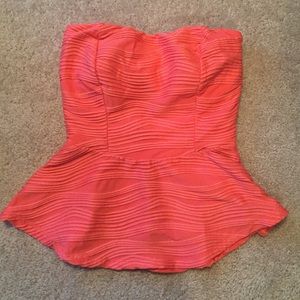 Peplum strapless top