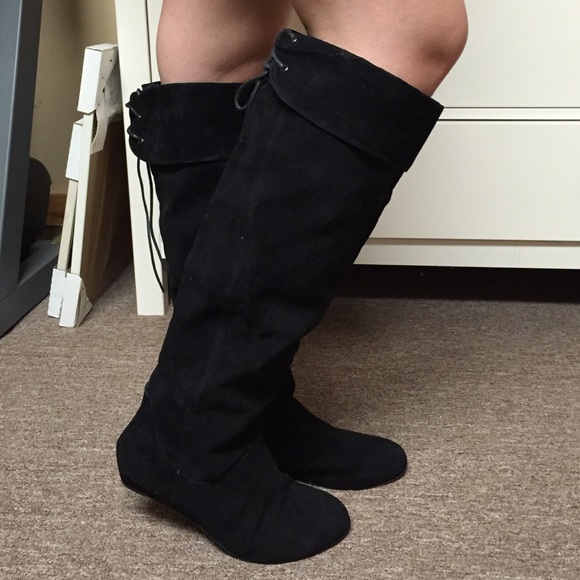 Cloth knee boots