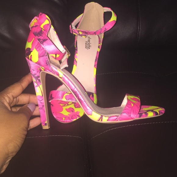 Charlotte Russe hot pink strapped heel