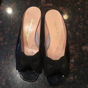 Black Ferragamo flats