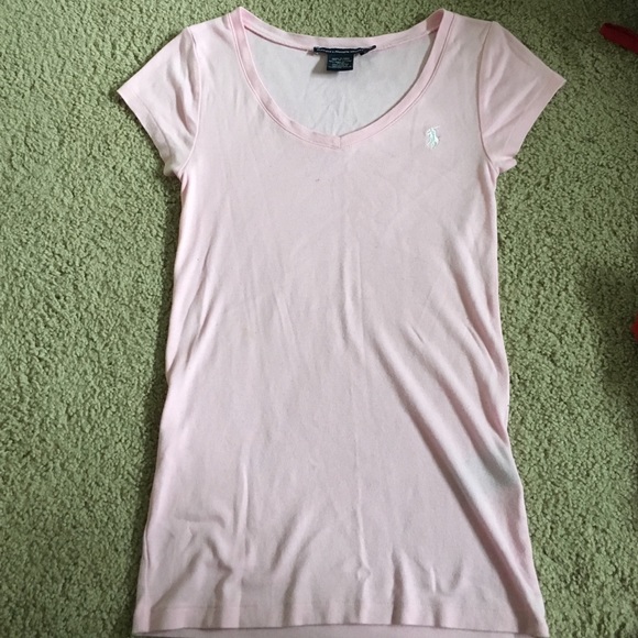 Medium Knit Pink Polo shirt with White horse