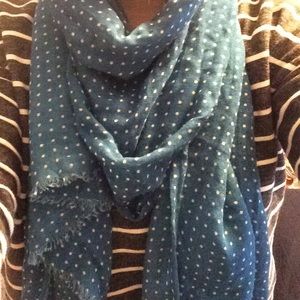 J crew teal polka dot scarf