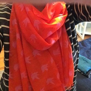 Orange and pink silk (?) scarf