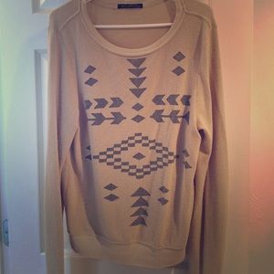 Wildfox sweater beige with gray Aztec print