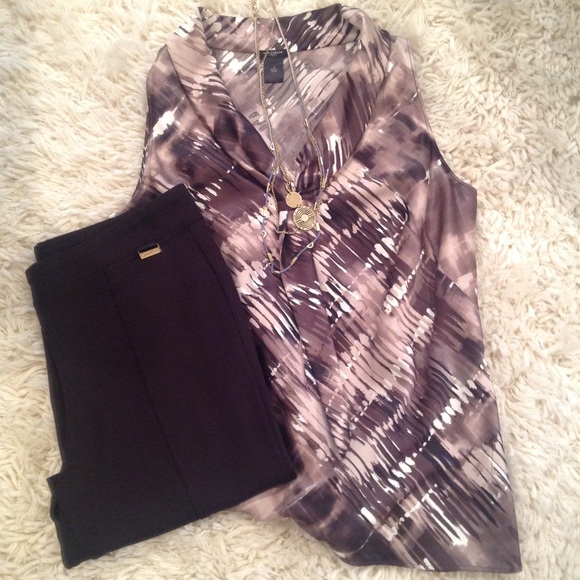 Ann Taylor deep v tie front blouse. SOLD - Picture 2 of 4