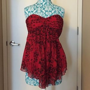 Strapless flowy special occasion top