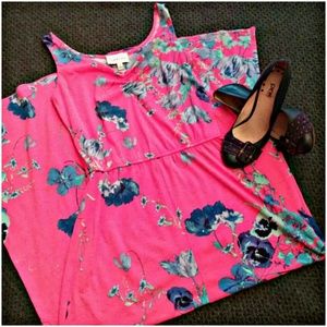 Floral Neon Pink Maxi Dress