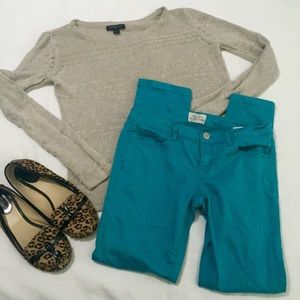 Aeropostale Ashley teal skinny jeans