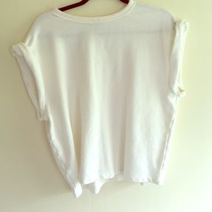 Mango rolled sleeve top