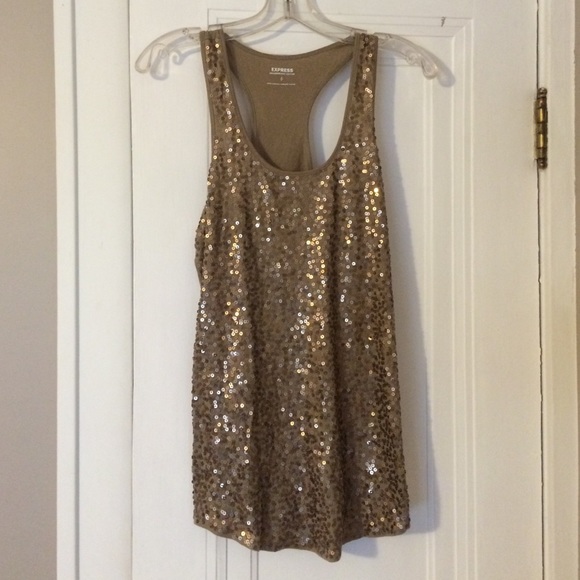 Gold sequin Express tank top