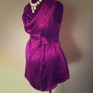 Beautiful pleated draped collar blouse