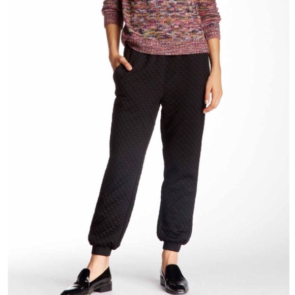 Lucca Couture black quilted pants.