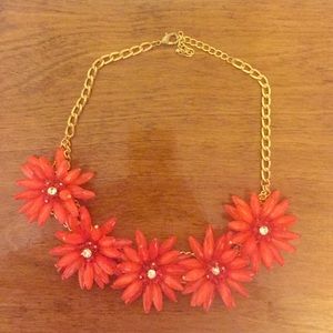Coral Flower Statement Necklace