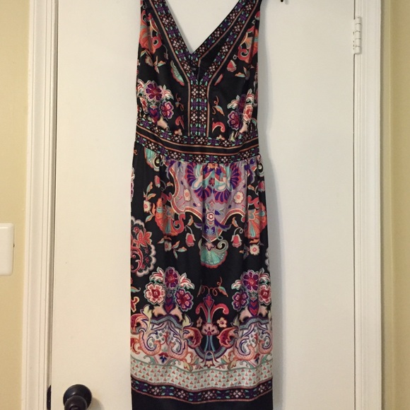 Floral Midi Vneck Dress Plus Size