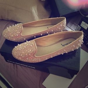 Pink loafers