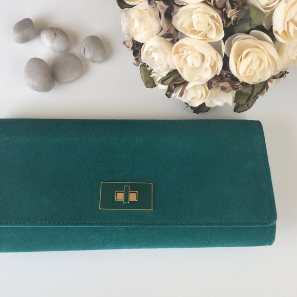 Banana Republic Jade Suede Clutch