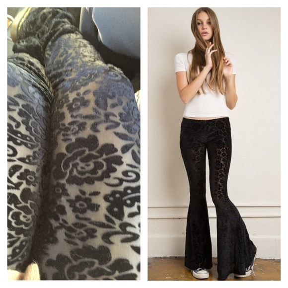 Brandy Melville Pants - Brandy Melville super rare Gail floral velvet bell