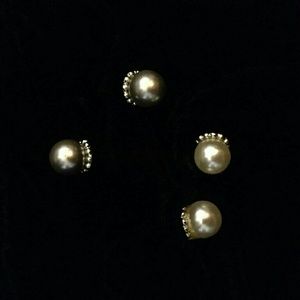 Creme & Dark Grey Earrings