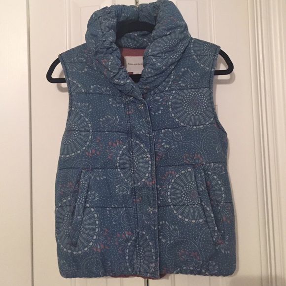 Blue Sunburst Puffer Vest