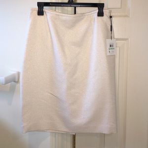 Calvin Klein white and gold pencil skirt
