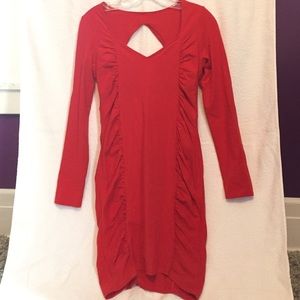 Red Rouched Bodycon Dress