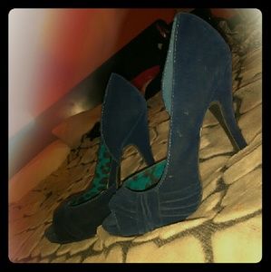 New Blue suade heels