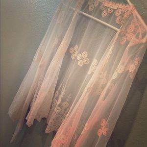 Tassel fringe lace cardigan blouse sheer 🎀