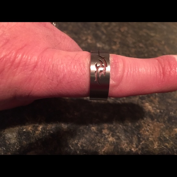 Stainless steal Other - Men's stainless steel carved out ring size 10