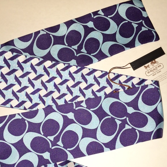 Coach Pony Scarf New w/ Tags Blue Signature
