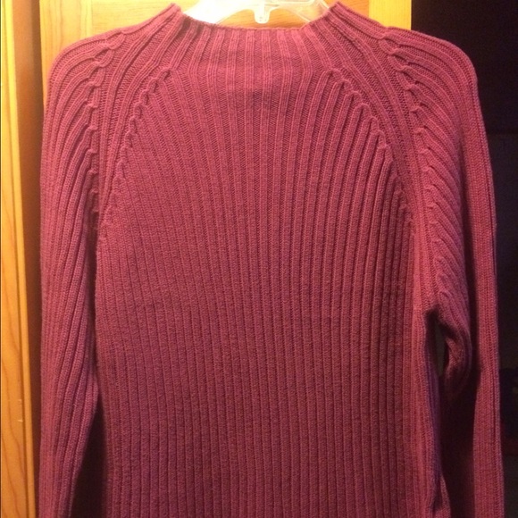 Ann Taylor Loft chnky ribbed sweater wine/dk red