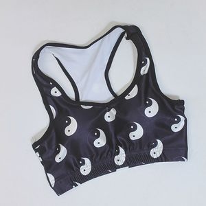 Yin yang crop top sports bra