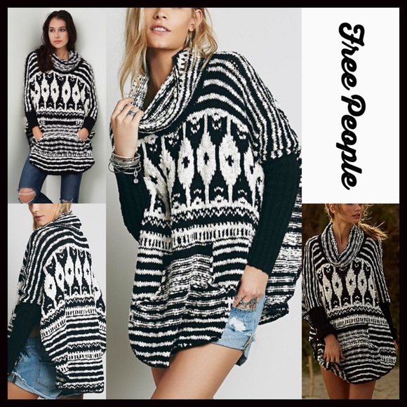 Free People Dresses & Skirts - ❌SOLD FREE PEOPLE TUNIC Poncho Mini Sweater
