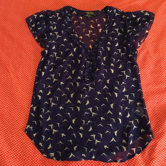 Modcloth sheer bird blouse