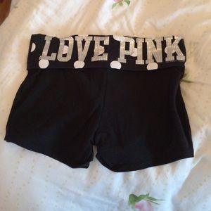 Pink yoga shorts