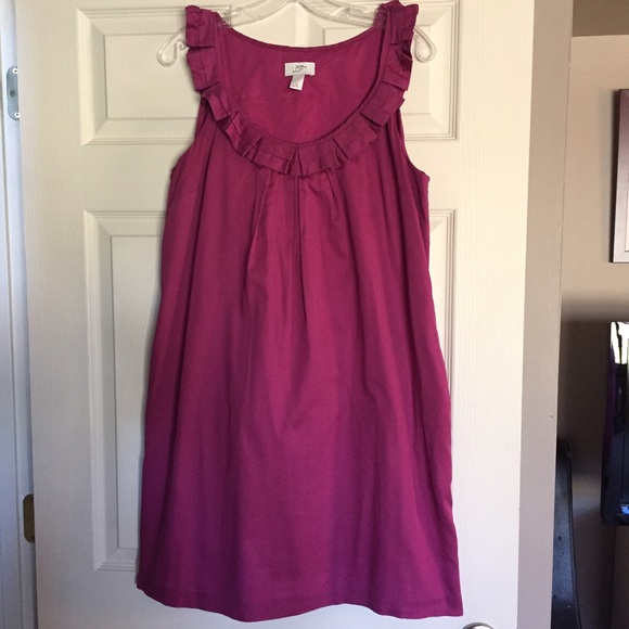 Ann Taylor Loft Fushia Ruffle Dress Sz 12