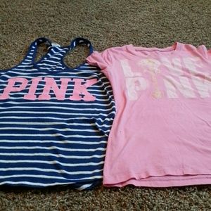 2 victoria secret love pink tops