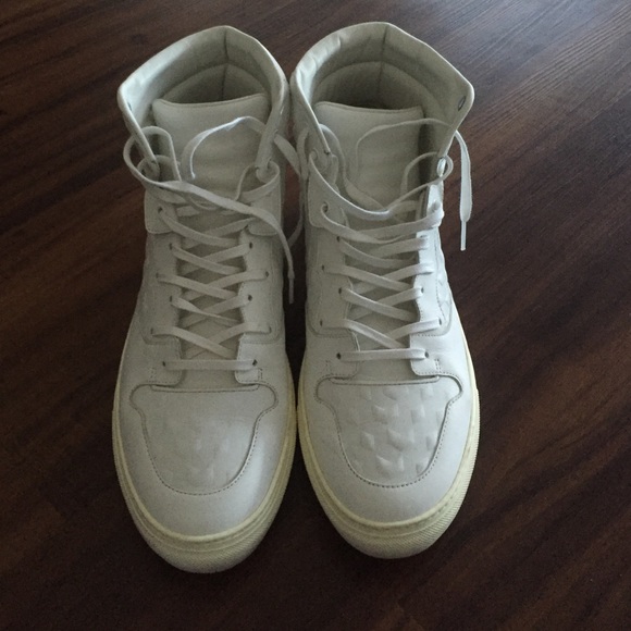 Balenciaga Monochrome Marble Printed Leather High Top  Balenciaga Monochrome High Sneakers