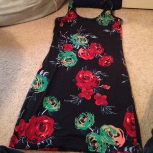 Knit floral tank dress