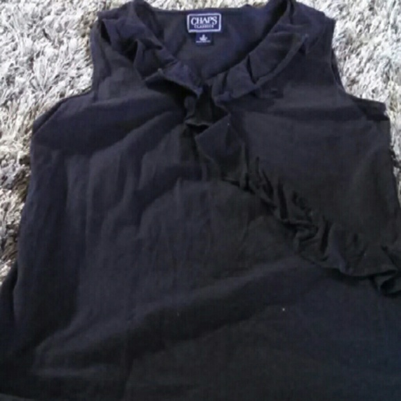 Navy blue ruffled top