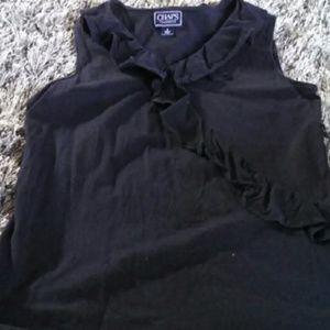 Navy blue ruffled top