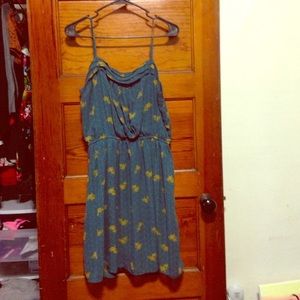 Teal and mustard short dress