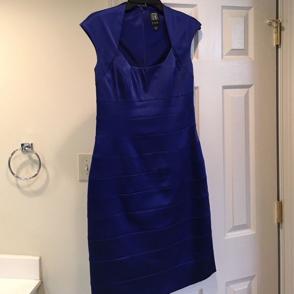 Jax Metallic Blue Cocktail Dress