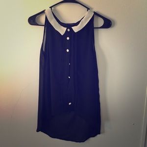 Cute black and white button up!