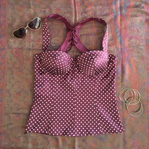 Marciano silk polkadot corset top