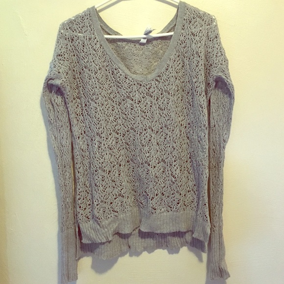 Aeropostale Gray Lace Sweater, Med. Never Worn!! - Picture 1 of 4