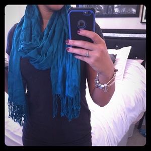 Soft Turquoise Scarf with Earrings <<BUNDLE>>