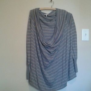 Joie - Cowl Neck, Grey and Cream Long Sleeve