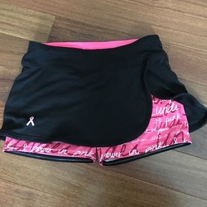pink and black breast cancer athletic skirt