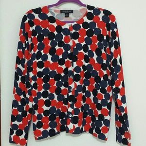 August Silk Red White and Blue Sweater